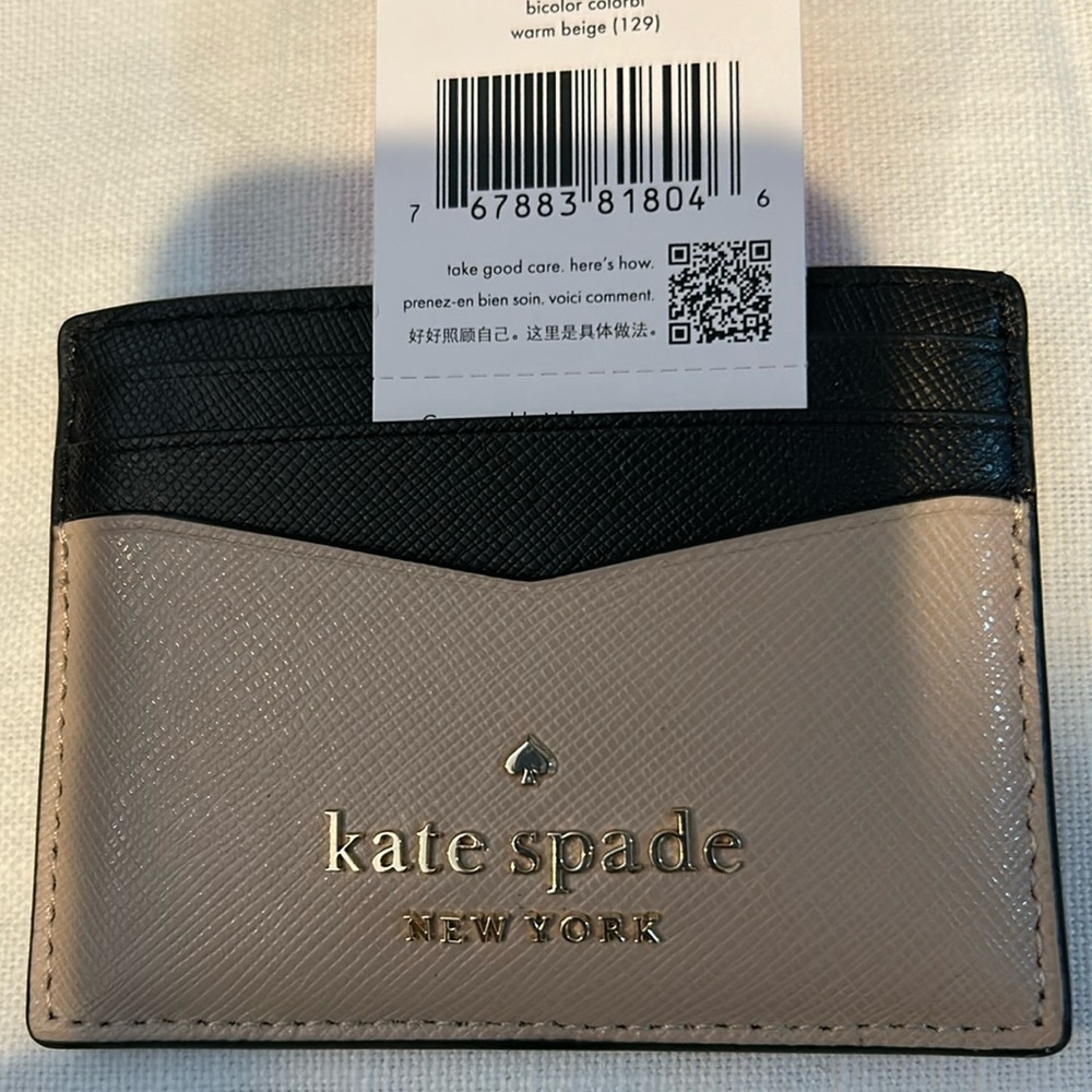 Kate spade NEY YORK . Staci bicolor color black leather warm beige.